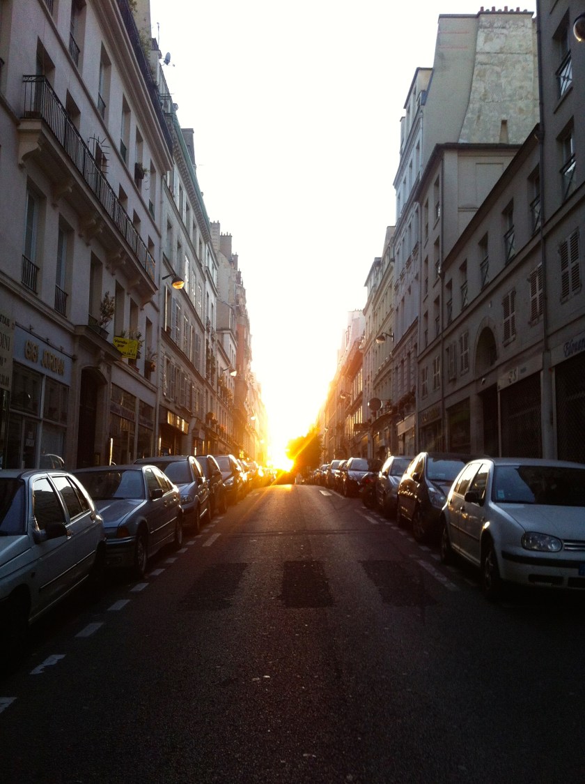Paris France morning sunrise street urban city