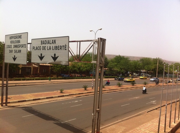 Mali Bamako city freeway Hippodrome street sign traffic