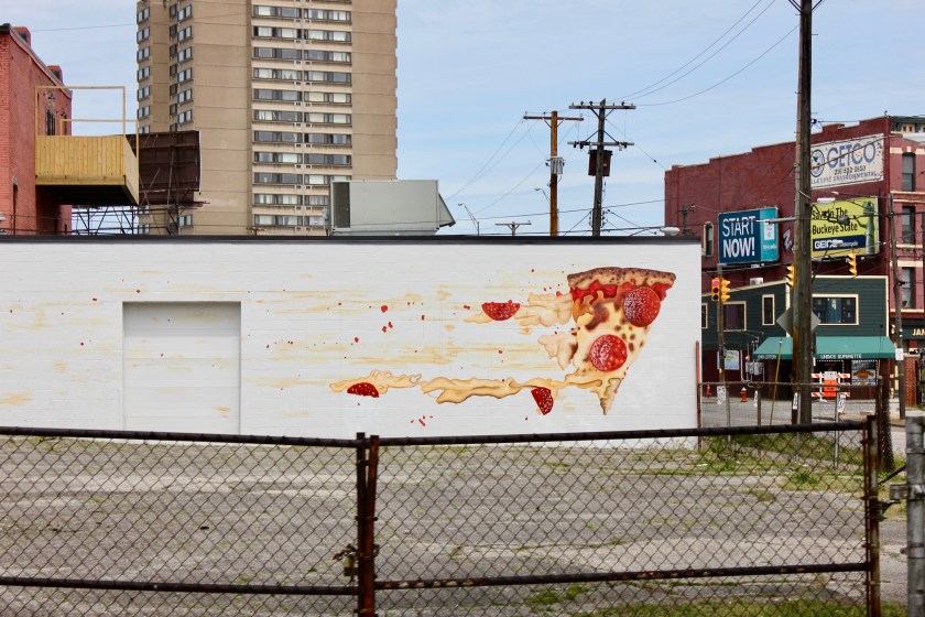 Cleveland Ohio downtown mural pizza